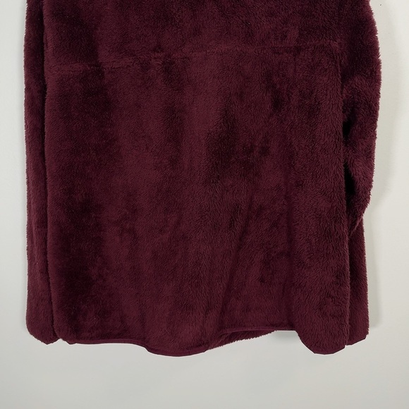 EDDIE BAUER | SNAP MOCK BURGUNDY FLEECE PLUSH PULLOVER - Picture 11 of 12